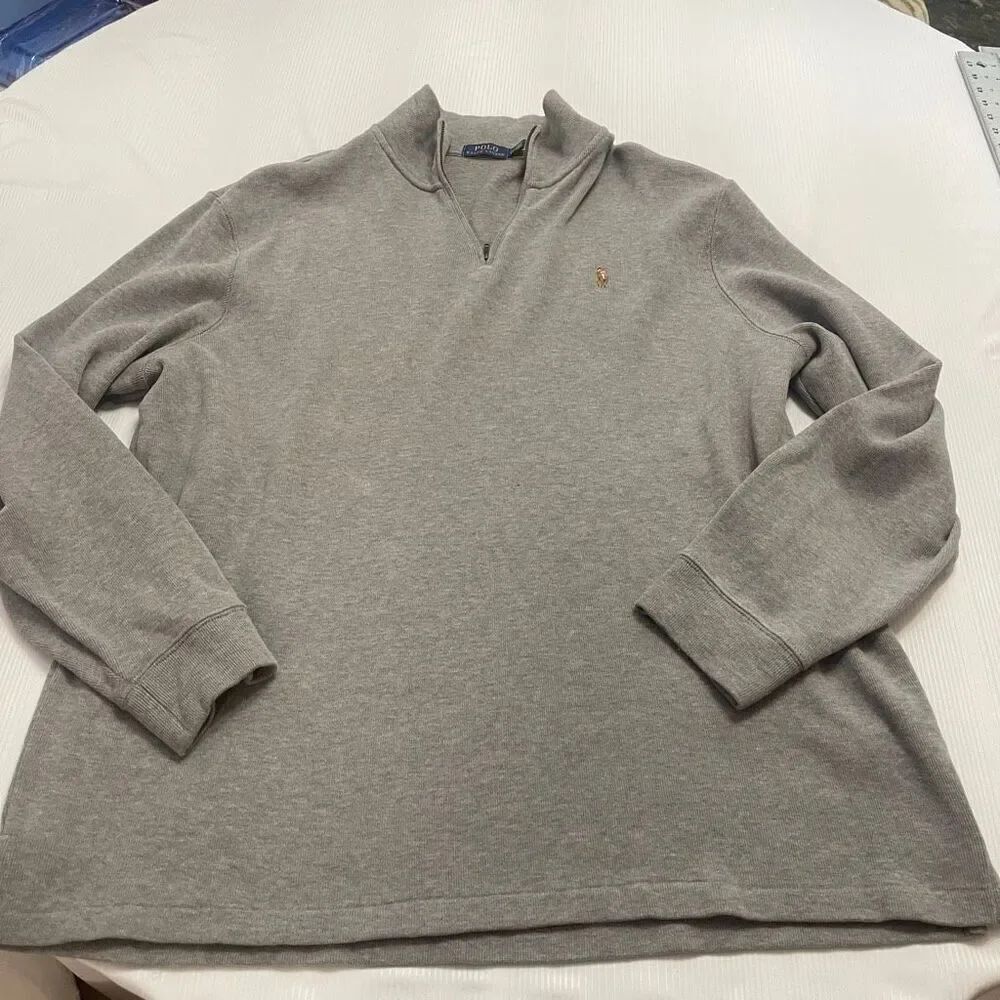 Polo Ralph Lauren Men’s Grey Quarter Zip Sweater Pullover Size XXL